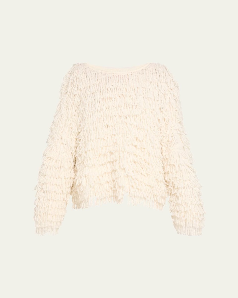 Gabin Fringed Knit Crewneck Sweater